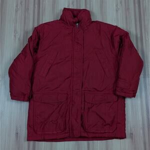 Vintage 90s Eddie Bauer Jacket Women's Small Red Goose Down Parka Coat